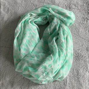 Mint green and white scarf